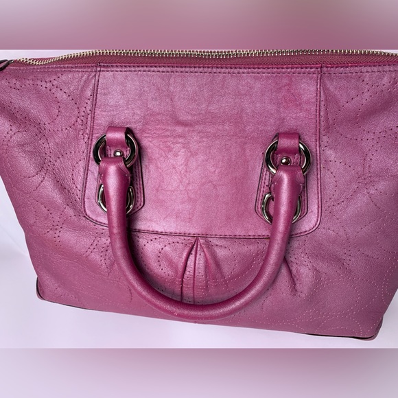 Coach Ashley Pink Leather Convertible Hobo Bag Mauve - Picture 7 of 15
